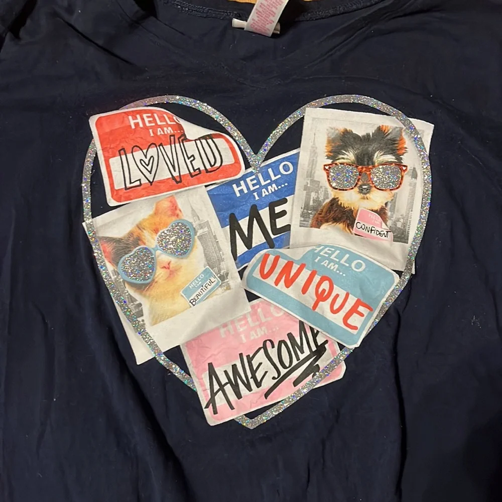 Lot of 2 Justice 3/4 sleeve tops, size 8.
